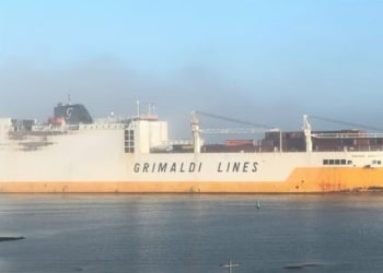 Fire knocks out power on Grimaldi Euromed car carrier; tow and inspection under way