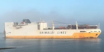 Fire knocks out power on Grimaldi Euromed car carrier; tow and inspection under way