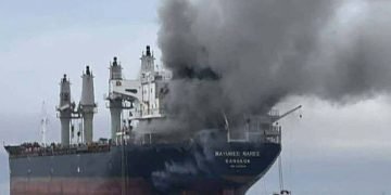 Vessel Catches Fire After Strike Off UAE as Maritime Security Risks Escalate