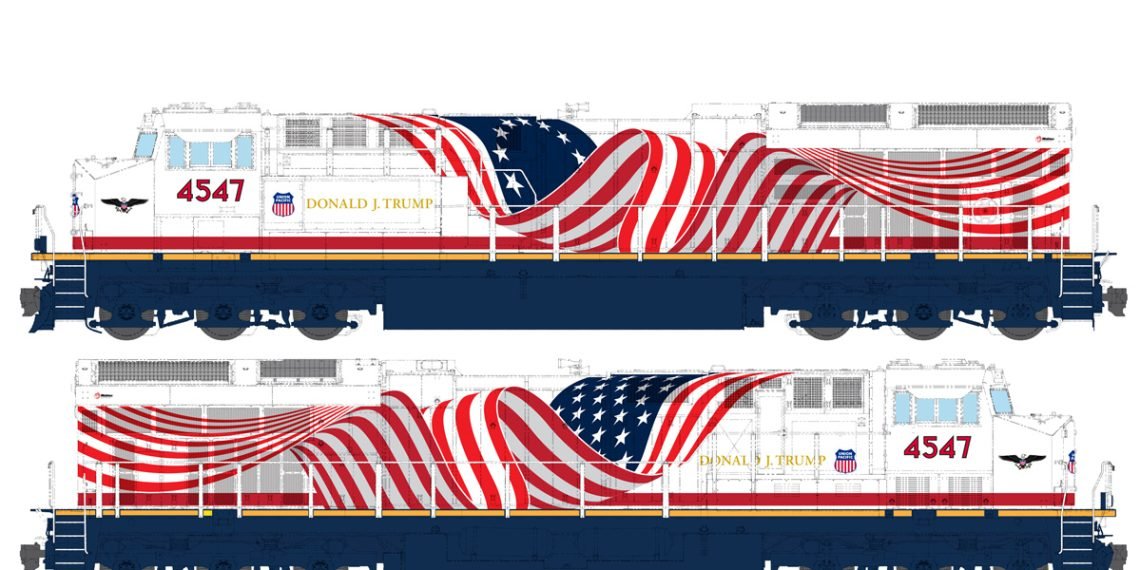Union Pacific unveils Trump locomotive and America 250 diesel