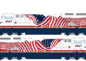 Union Pacific unveils Trump locomotive and America 250 diesel
