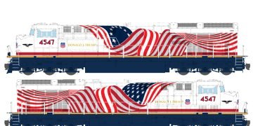 Union Pacific unveils Trump locomotive and America 250 diesel