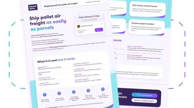 Parcelhero launches pallet airfreight guide to help growing exporters