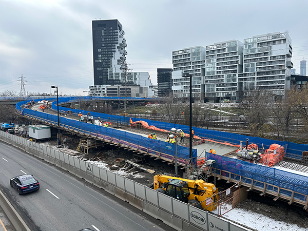 Soncin Construction is the general contractor overseeing a long inventory of deck top and underside rehabilitation tasks. Stantec is the consultant for the project which is now in its final stages.