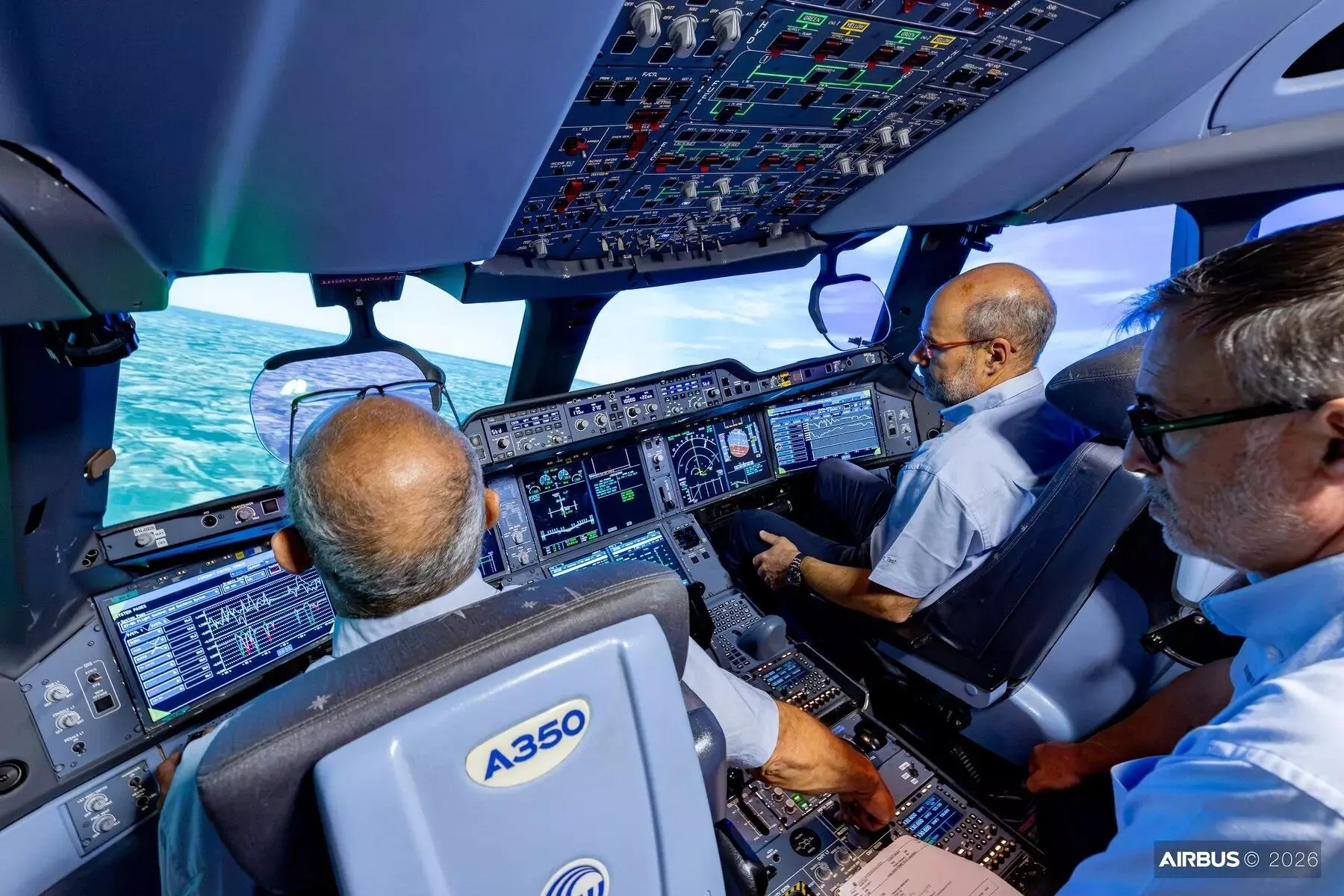 A350F first flight rehearsal in simulator