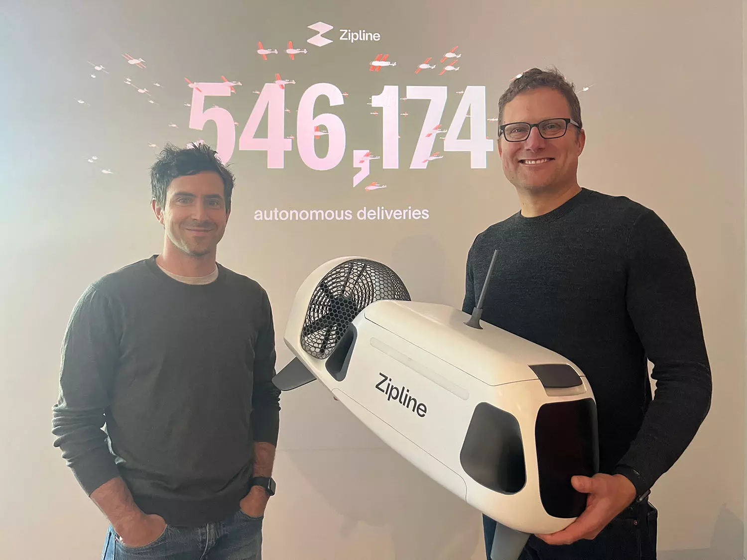 Zipline co-founders Keller Rinaudo Cliffton and Keenan Wryobek