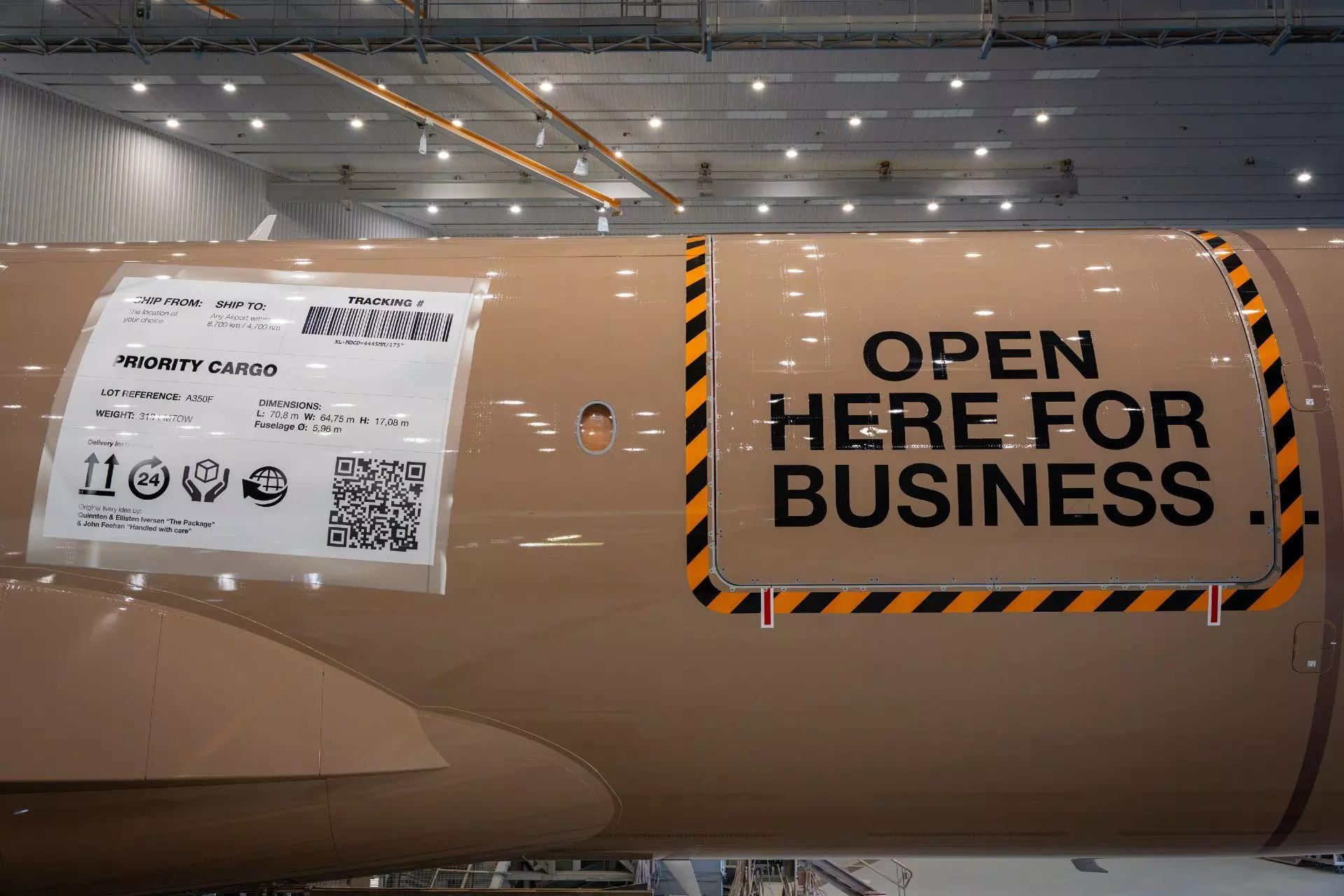 Airbus A350F freighter in its launch livery