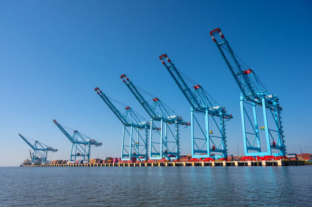 Gantry cranes displayed at the Port of Mobile