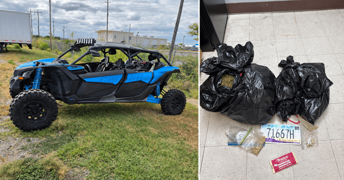 Arkansas Highway Police recovered a stolen UTV and additional drugs during a separate commercial vehicle stop along Interstate 40.