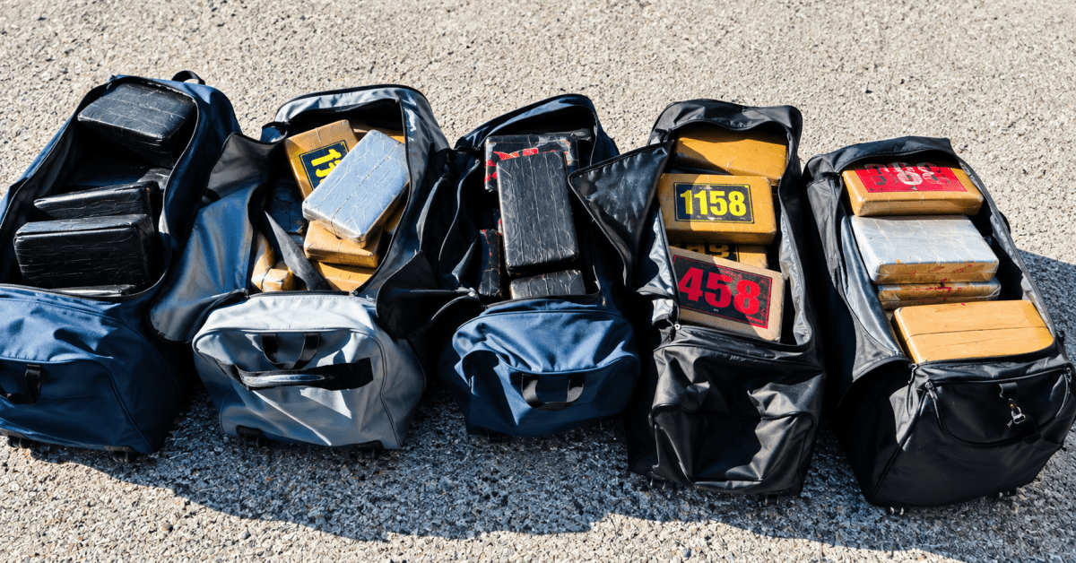 Indiana State Police reported finding several duffel bags containing 277 pounds of cocaine