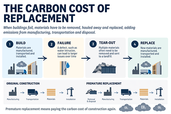 The carbon cost of building it twice