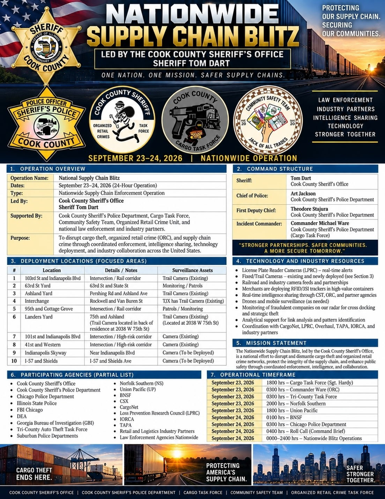 National Supply Chain Blitz operational plan