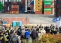 Dockworkers protest at Port of Vancouver over automation and AI