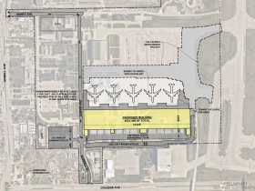 Site plan of Milwaukee Mitchell International Airport's new air cargo centre